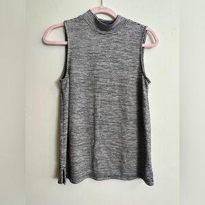 Banana Republic Mockneck Shirt Womens Striped Sleeveless
